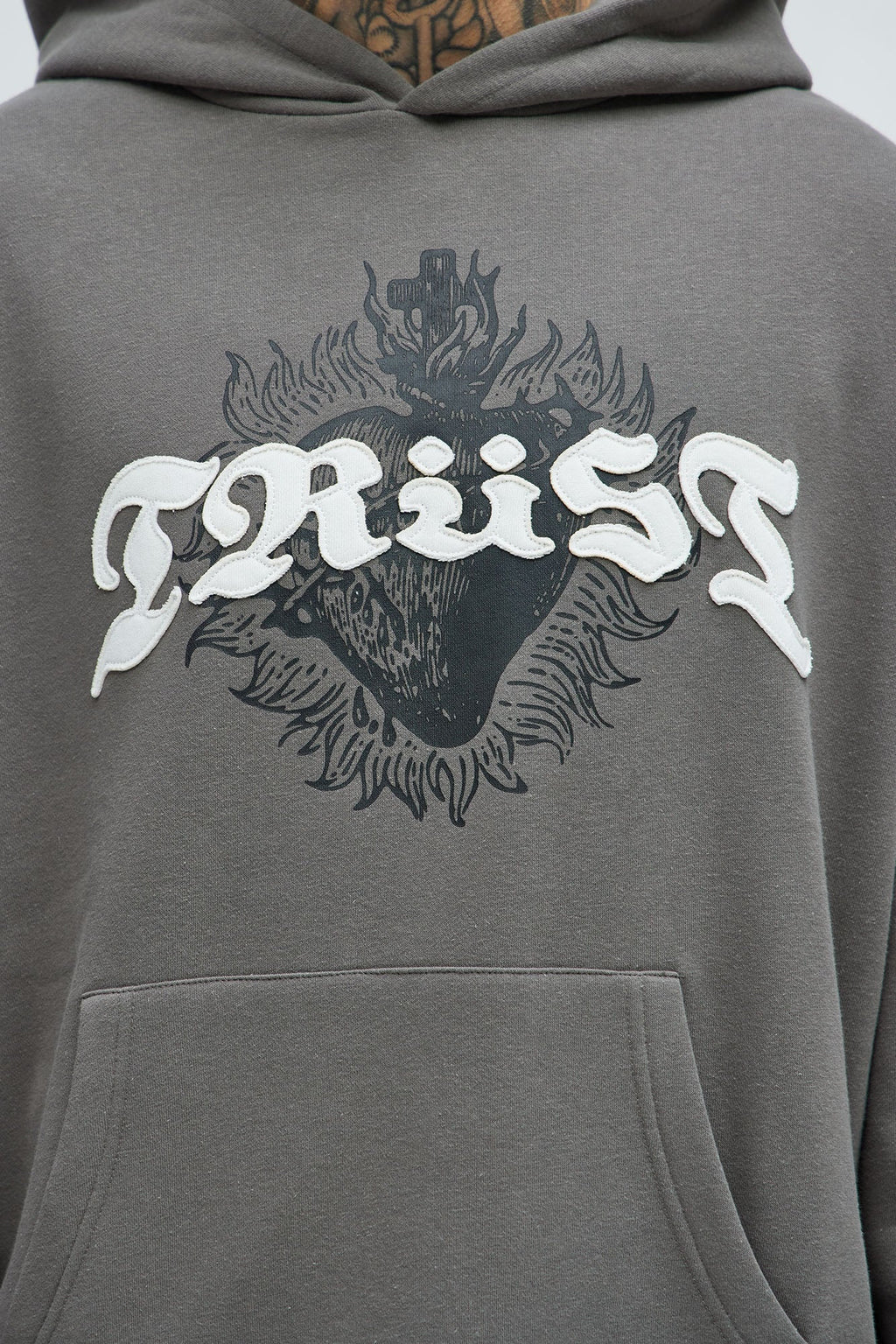 Tyson Trust Issues Oversized Hoodie - Grey