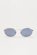 Striking Round Frame Metal Sunglasses - Black