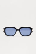 On Task Square Frame Colored Lens Sunglasses - Black