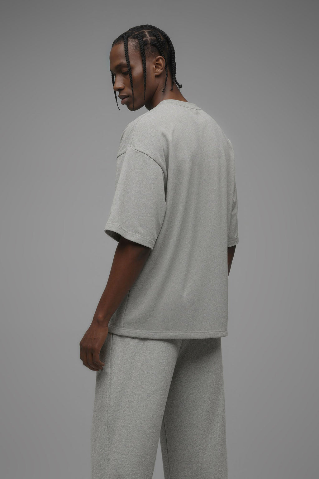 410 Oversized Fleece Tee - Heather Grey
