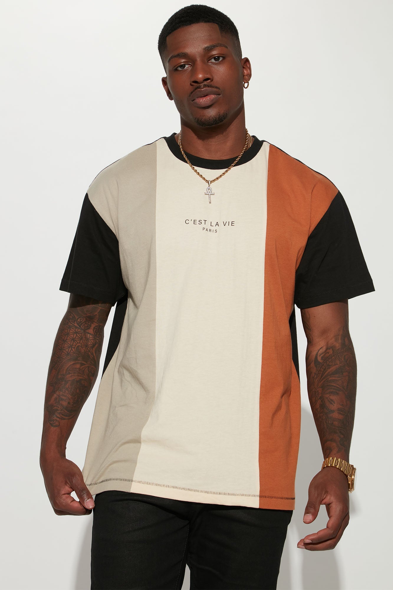 C'est La Vie Short Sleeve Tee - Multi Color