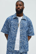 Fingerprints Swirl Denim Shirt - Medium Blue Wash