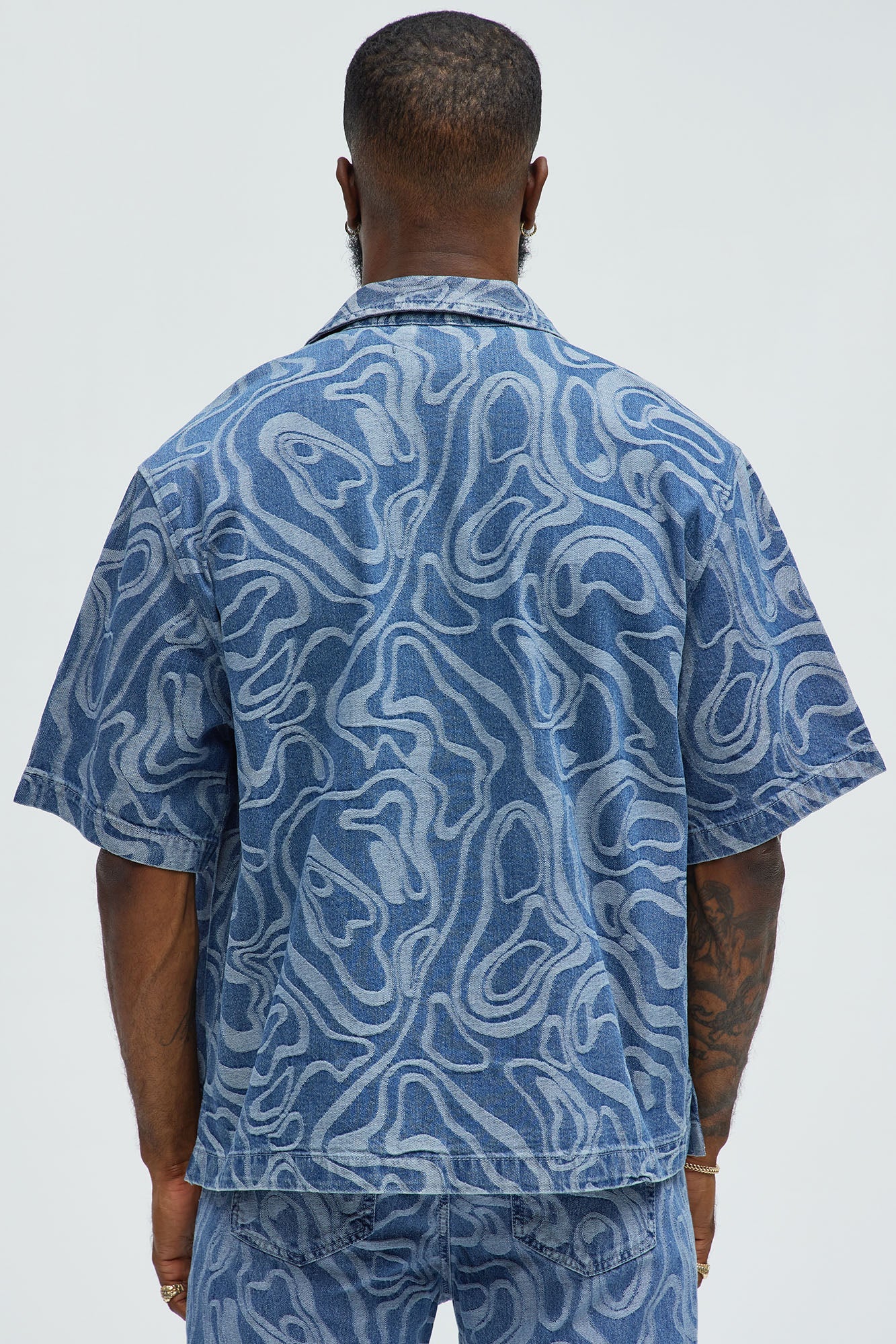 Fingerprints Swirl Denim Shirt - Medium Blue Wash