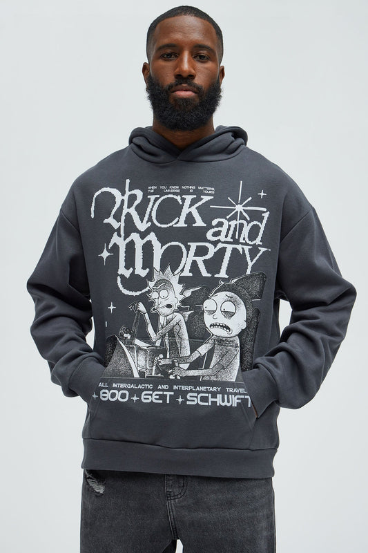 Rick And Morty Schwifty Hoodie - Charcoal