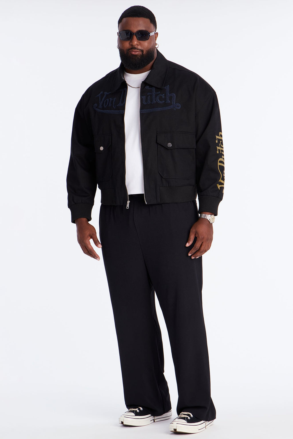 Von Dutch Zip Work Jacket - Black/combo