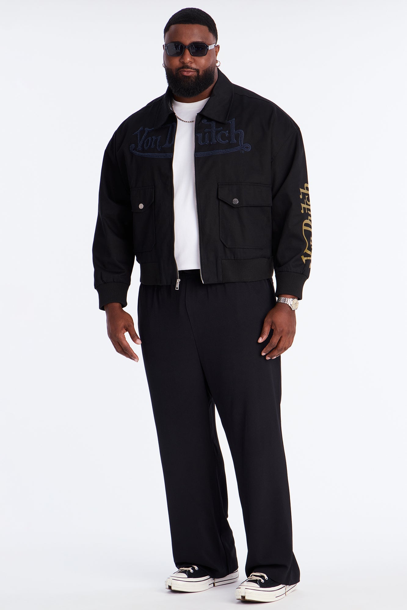 Von Dutch Zip Work Jacket - Black/combo