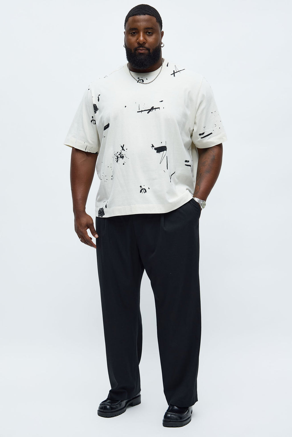 Paint Splatter Tee - Cream
