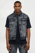 Street Testament Denim Vest - Grey