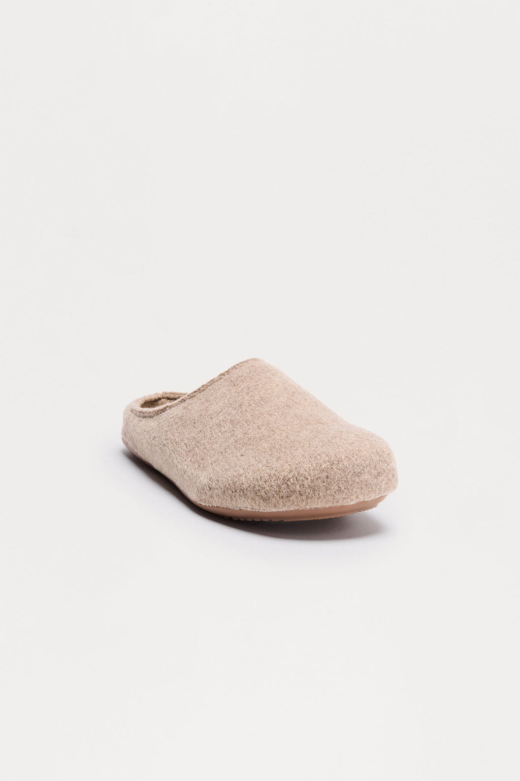 Brushed Texture Slip On Mule - Beige