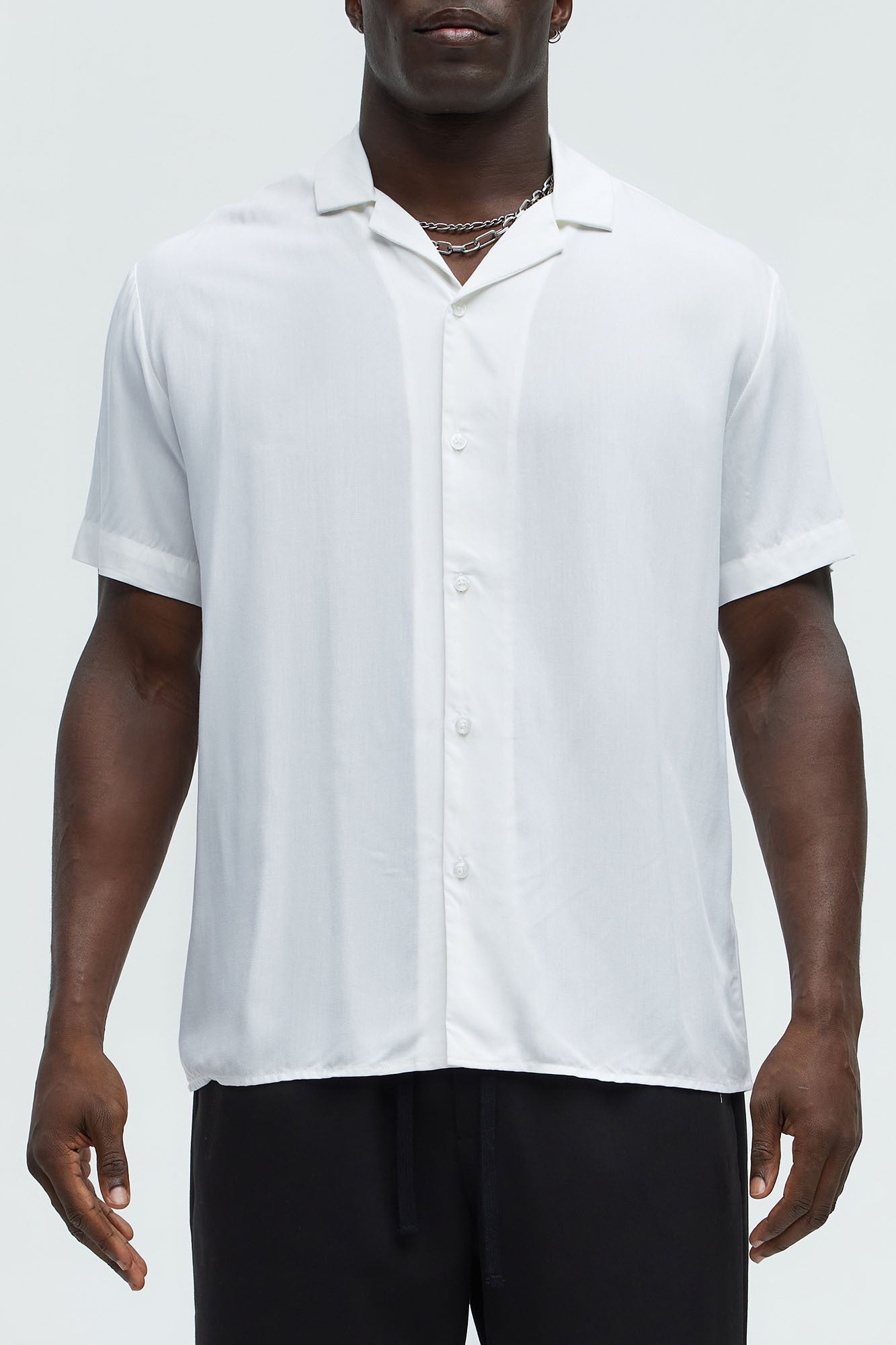 Dawson Relaxed Short Sleeve Cuban Collar Shirt - White
