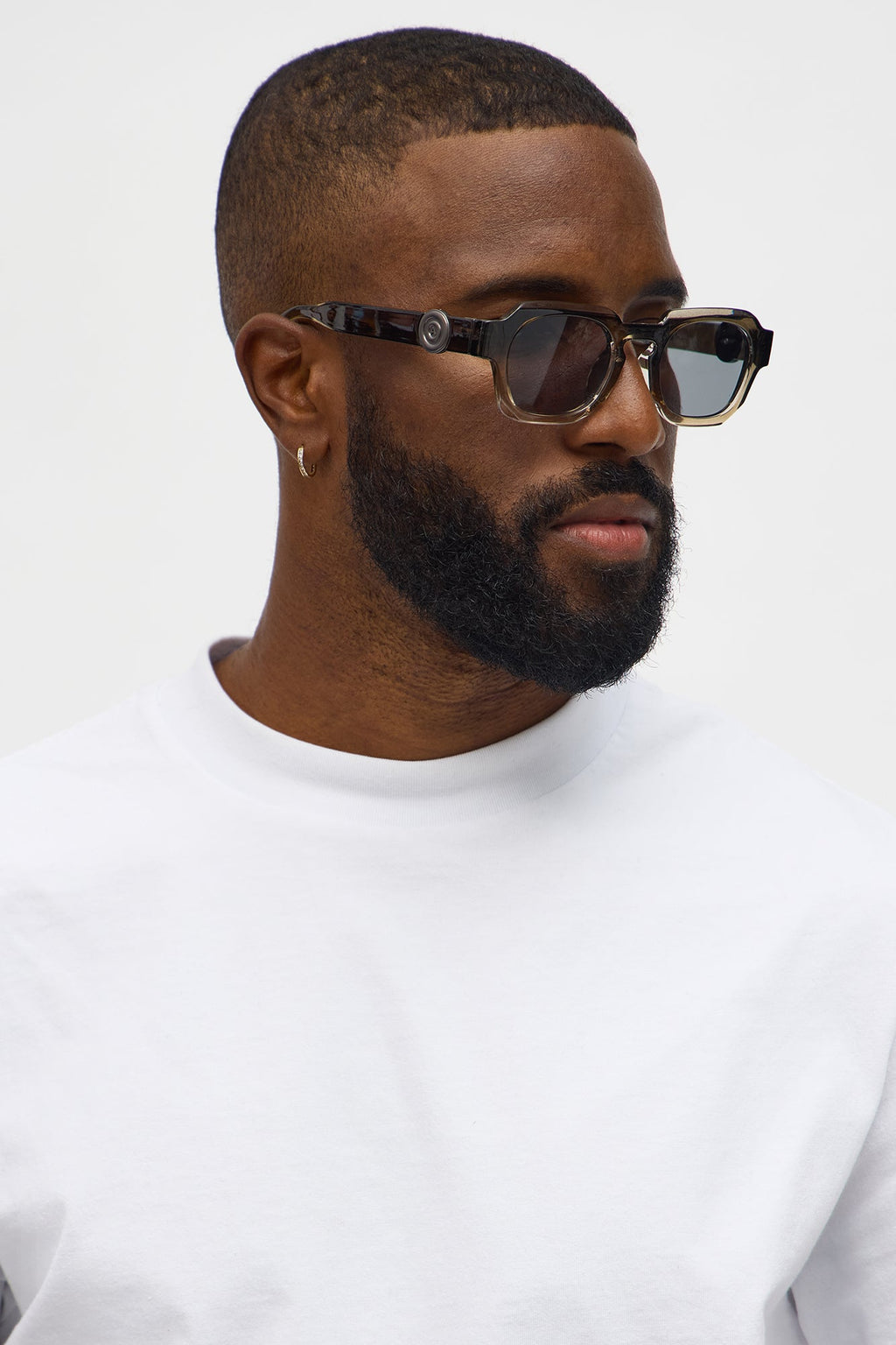Geo Frame Colored Lens Sunglasses - Dark Grey