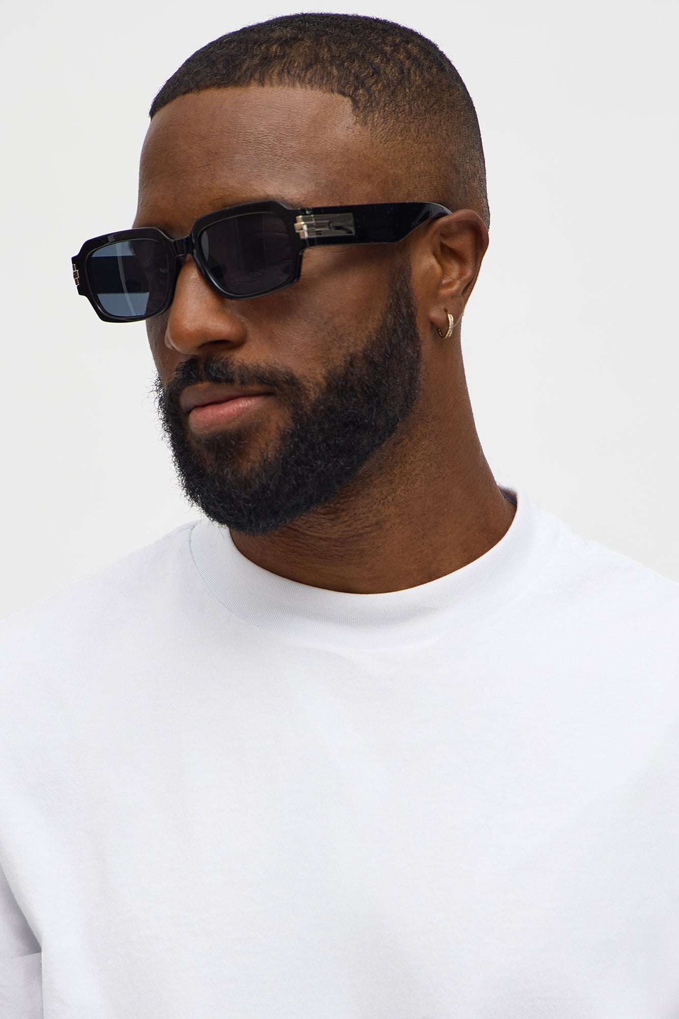 On Task Square Frame Colored Lens Sunglasses - Black