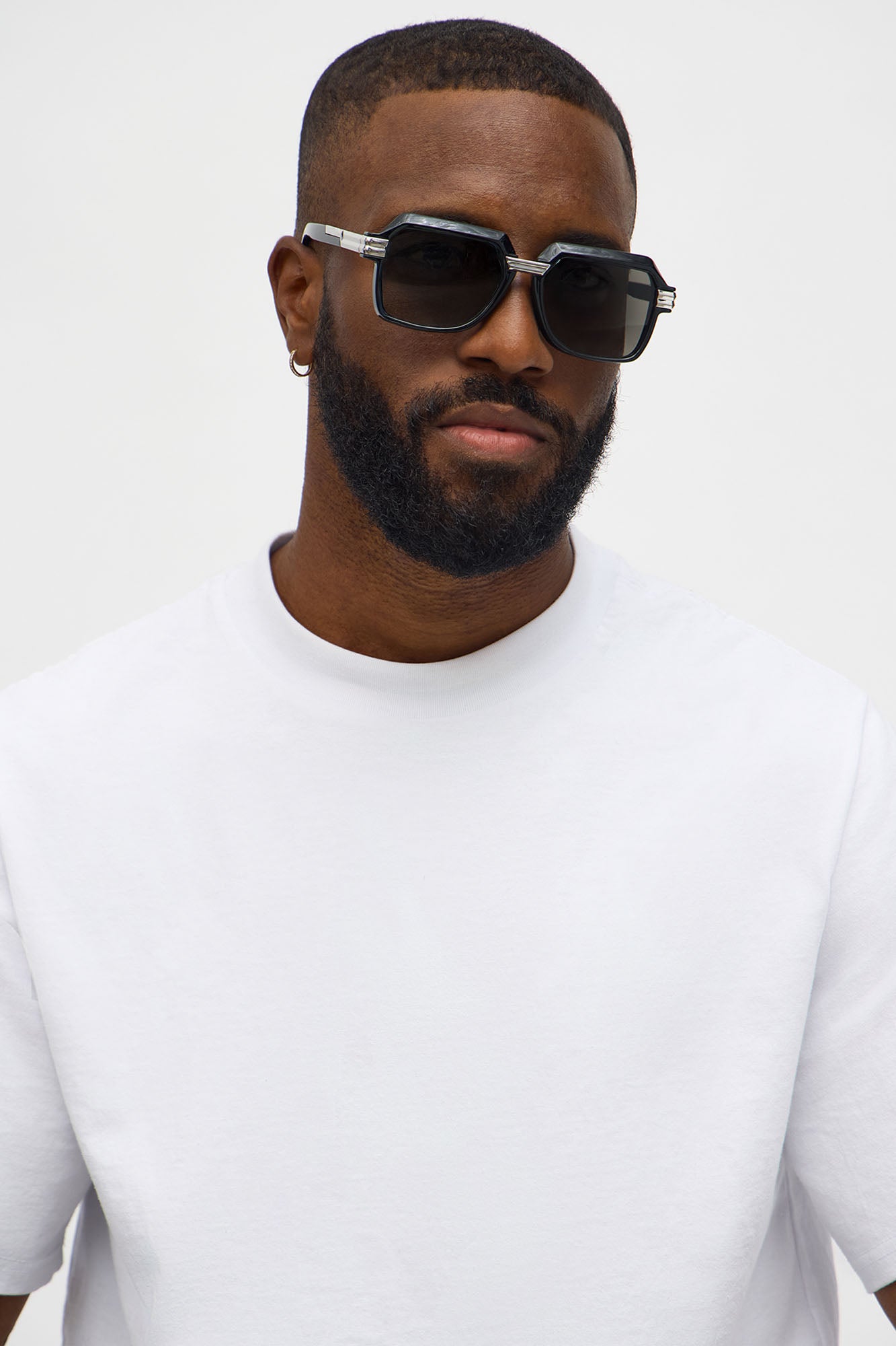 Drift Away Square Frame Colored Lens Sunglasses - Black/Smoke