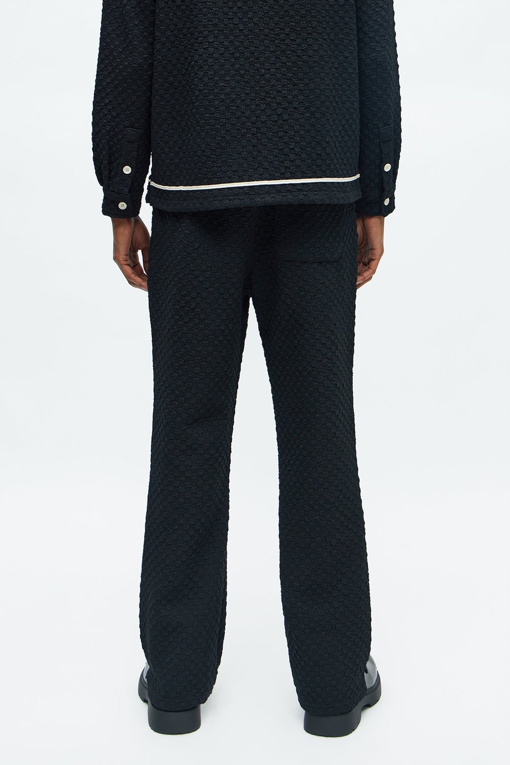 Slim Flare Soho Weave Slit Pant - Black
