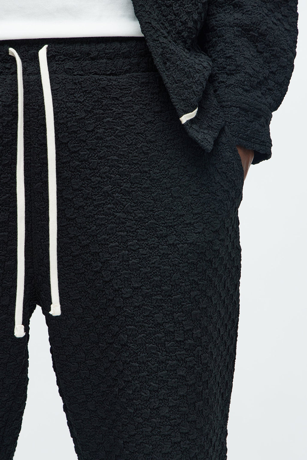 Slim Flare Soho Weave Slit Pant - Black