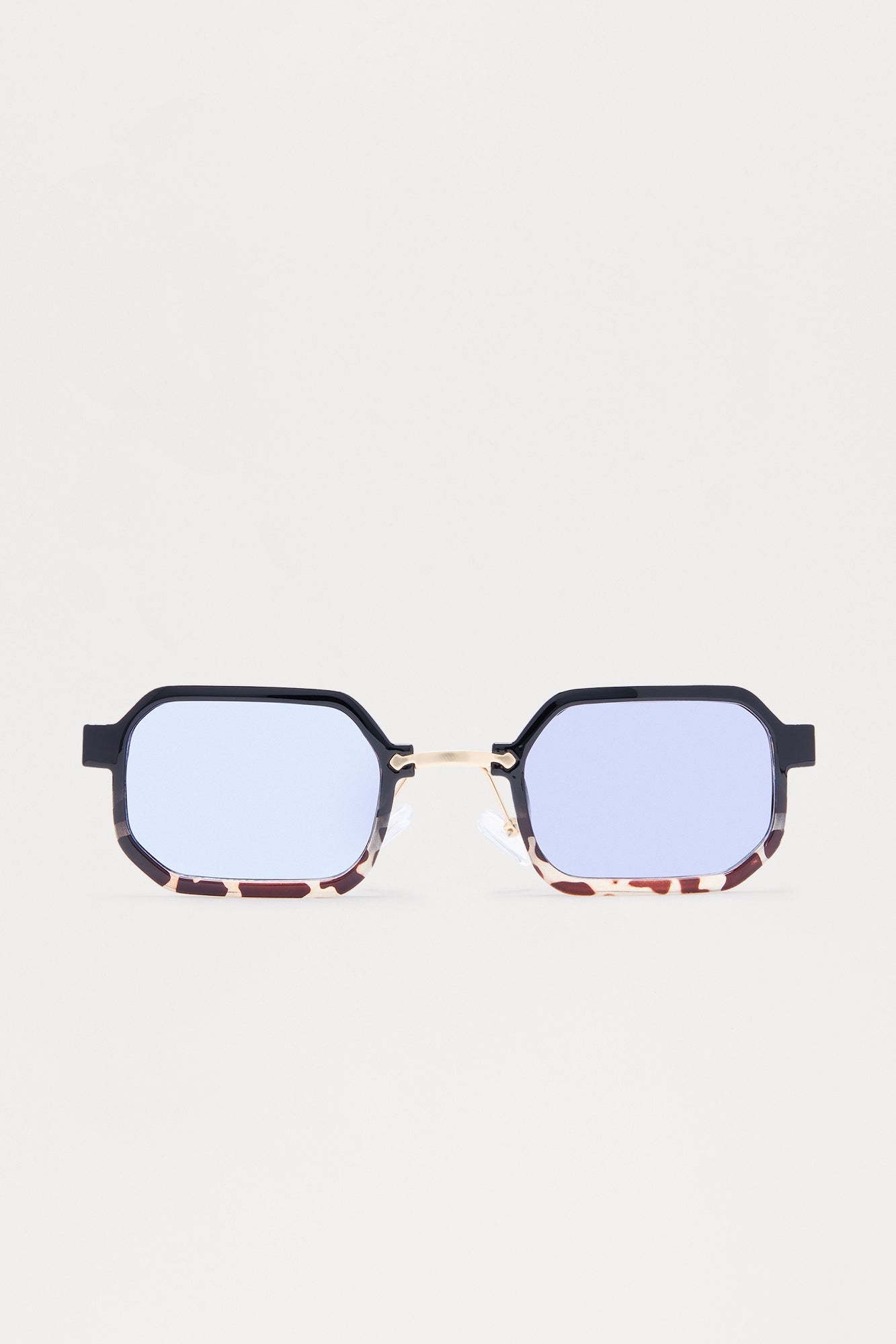 Illusion Square Frame Color Lens Sunglasses - Black/combo