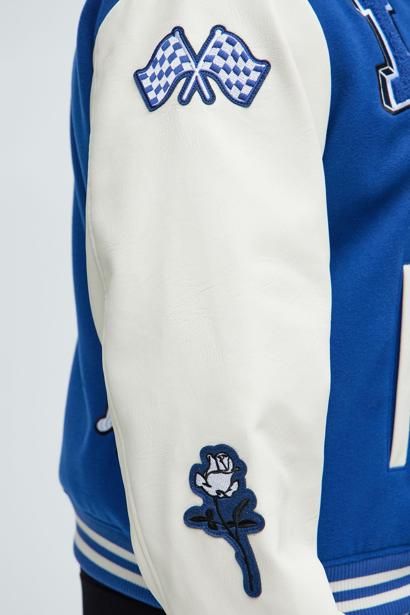 LA Patchwork Varsity Jacket - Royal/combo