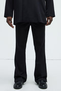 Don't Believe You Gabardine Slim Flare Slit Trouser - Black