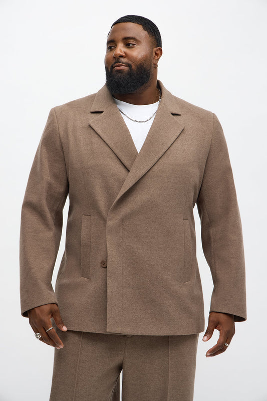 Oversized Day Drifter Double Breasted Blazer - Brown