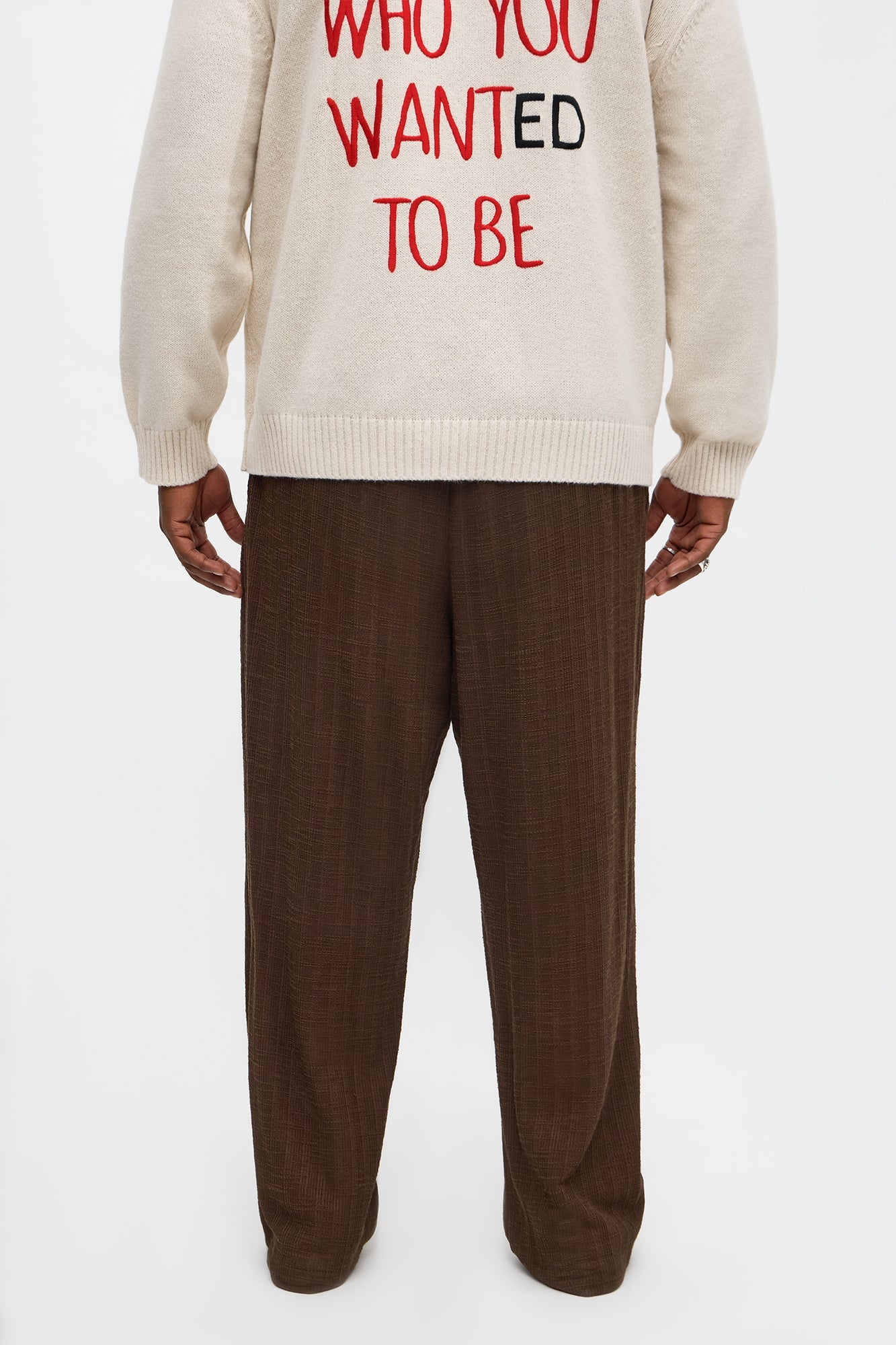 Baggy Dean Textured Pant - Brown