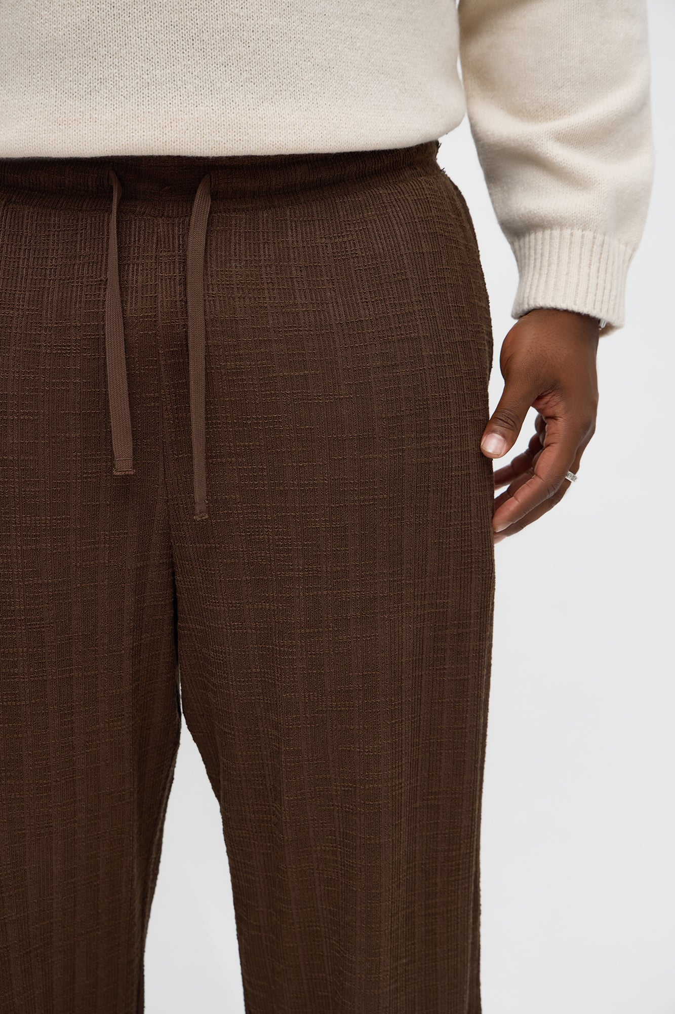 Baggy Dean Textured Pant - Brown