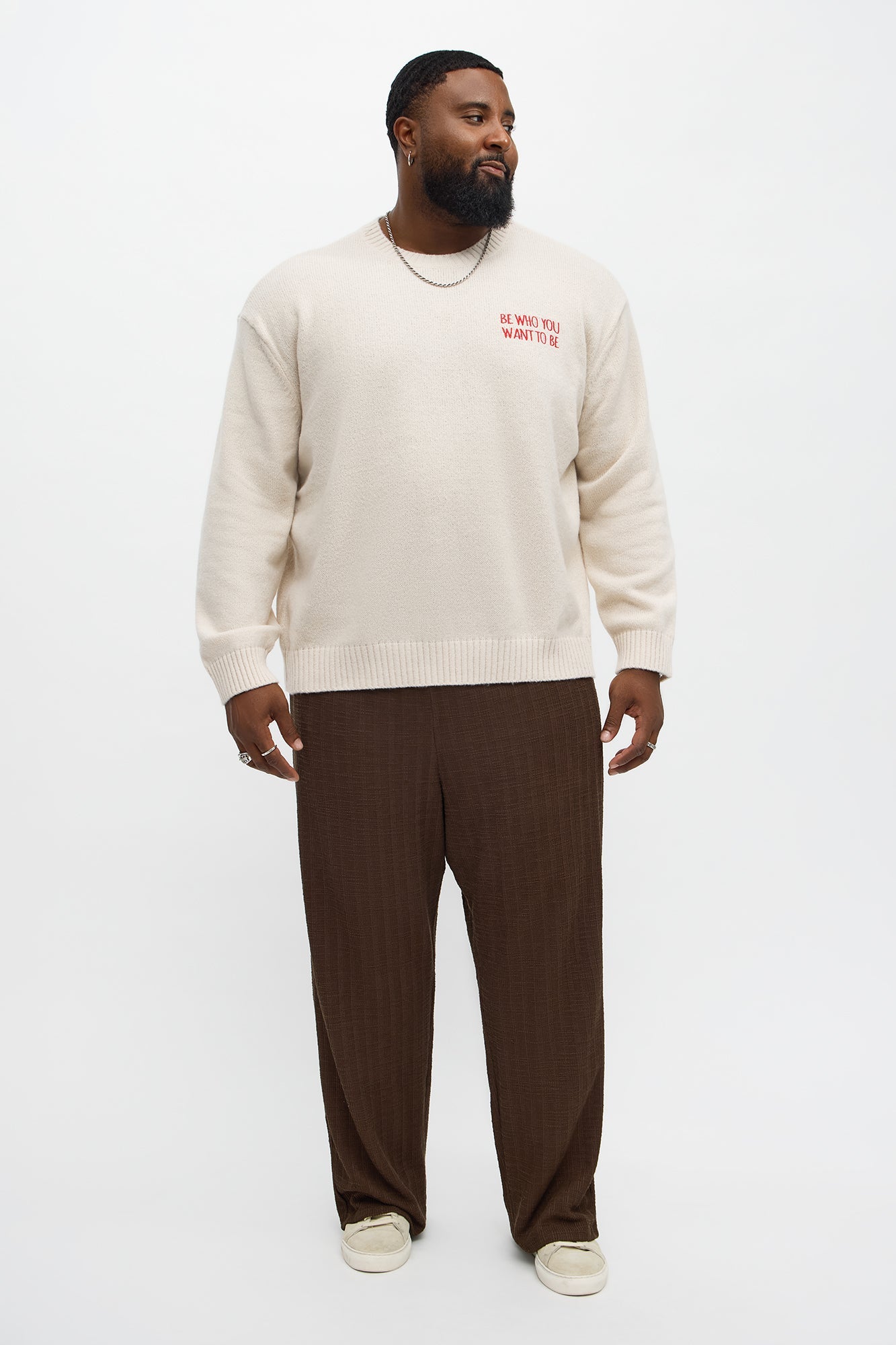 Baggy Dean Textured Pant - Brown