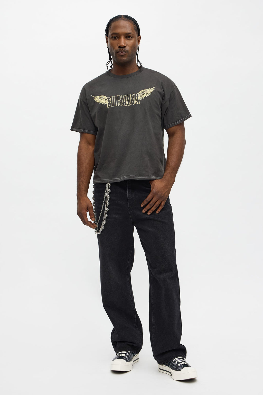 Nirvana Angel Utopia Boxy Short Sleeve Tee - Black