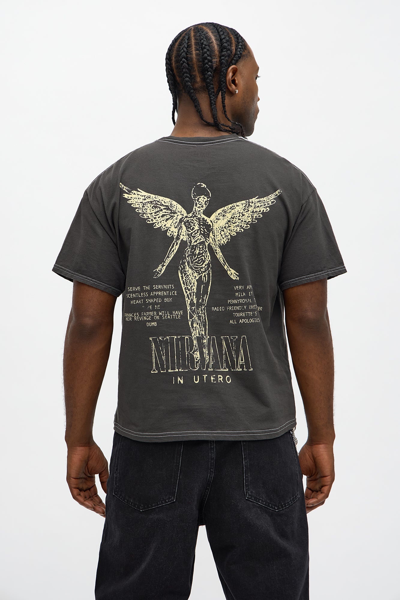 Nirvana Angel Utopia Boxy Short Sleeve Tee - Black