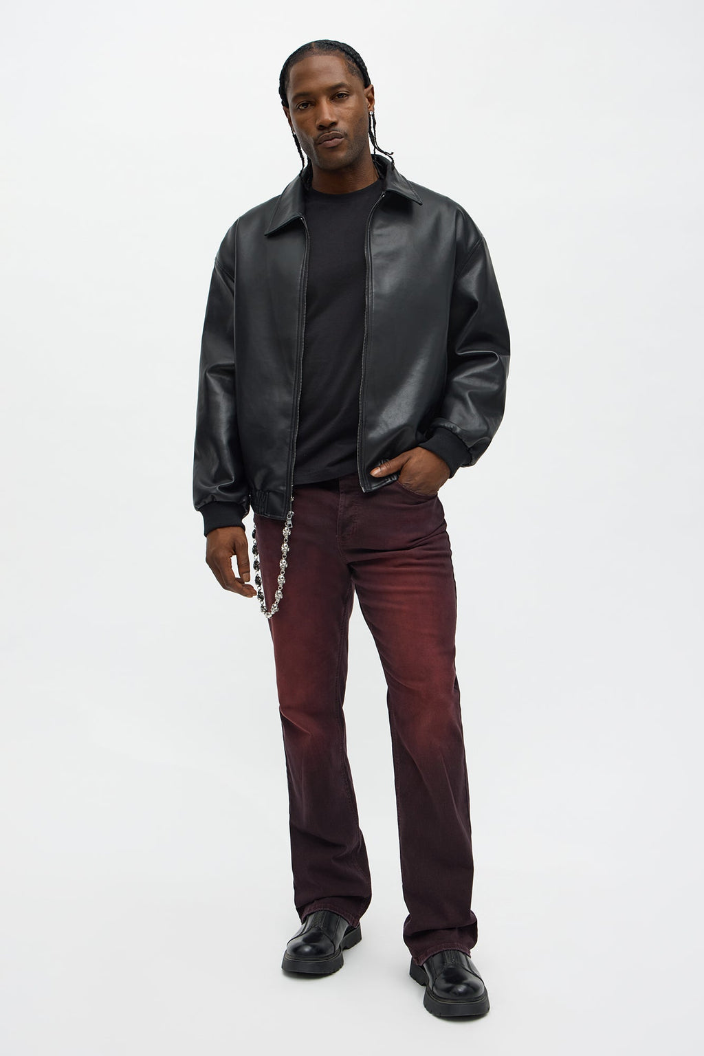 Stacked Slim Flare I'm That Ombre Jean - Burgundy