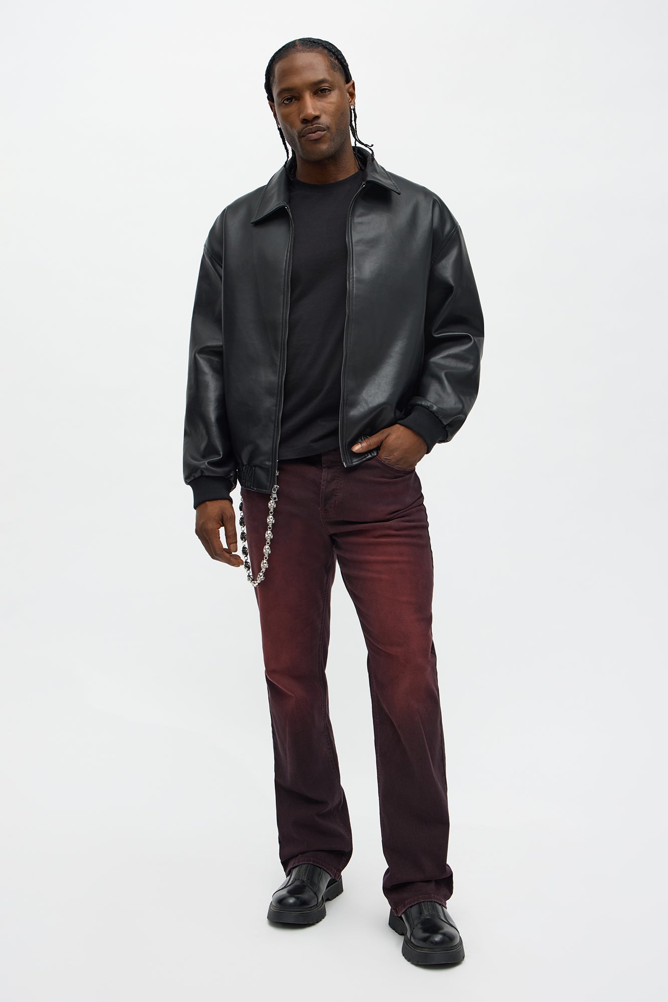 Stacked Slim Flare I'm That Ombre Jean - Burgundy