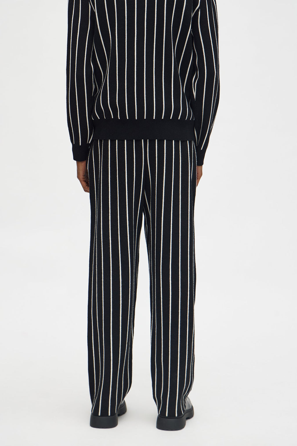 Straight Pinstripe Posh Sweater Knit Pant - Black/combo