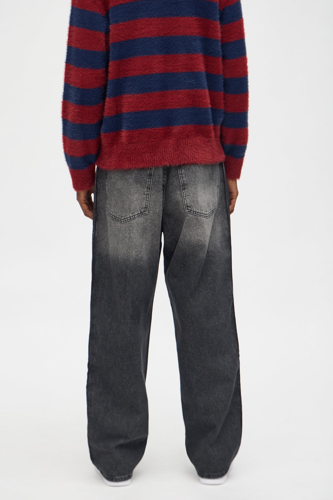 Baggy Faux Pleat Jean - Black Wash