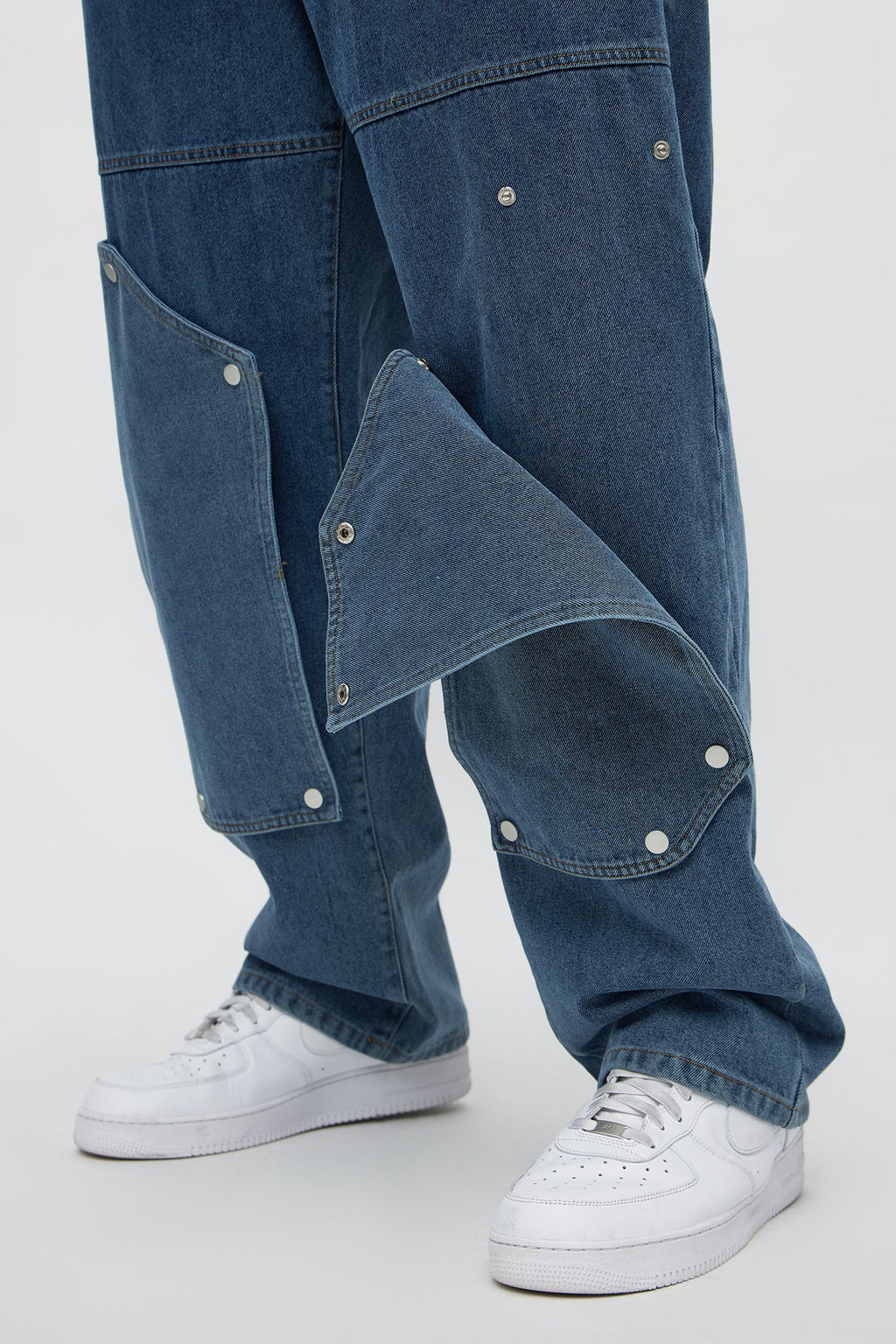 Straight Utility Snap Panel Jean - Dark Wash