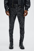 Stacked Skinny High Shine Wax Coated Jean - Black