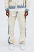 Relaxed Straight Benji Frayed Jean - Off White/combo