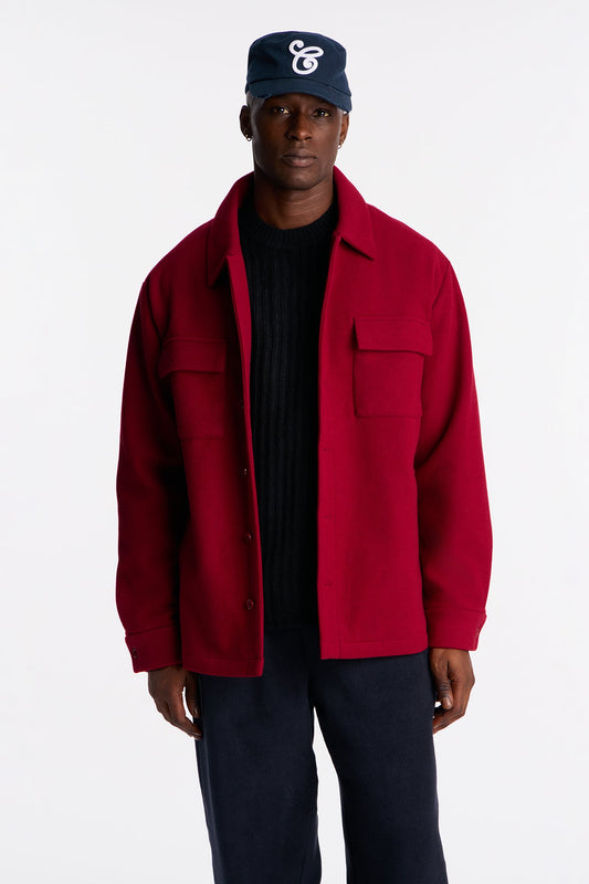 Ballou Pocket Button Up Shirt - Burgundy