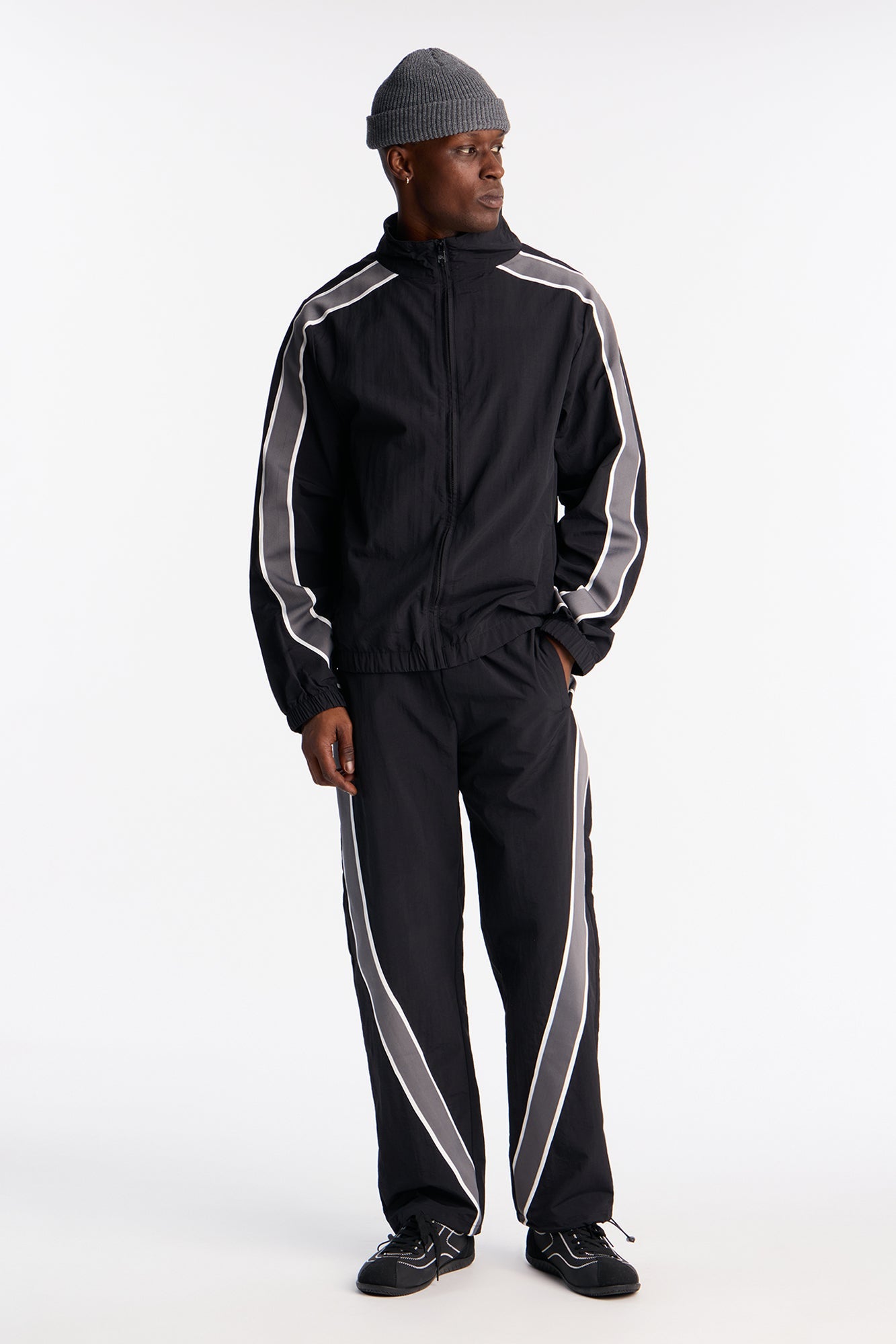 Straight Prep The Field Color Block Nylon Pant - Black/combo
