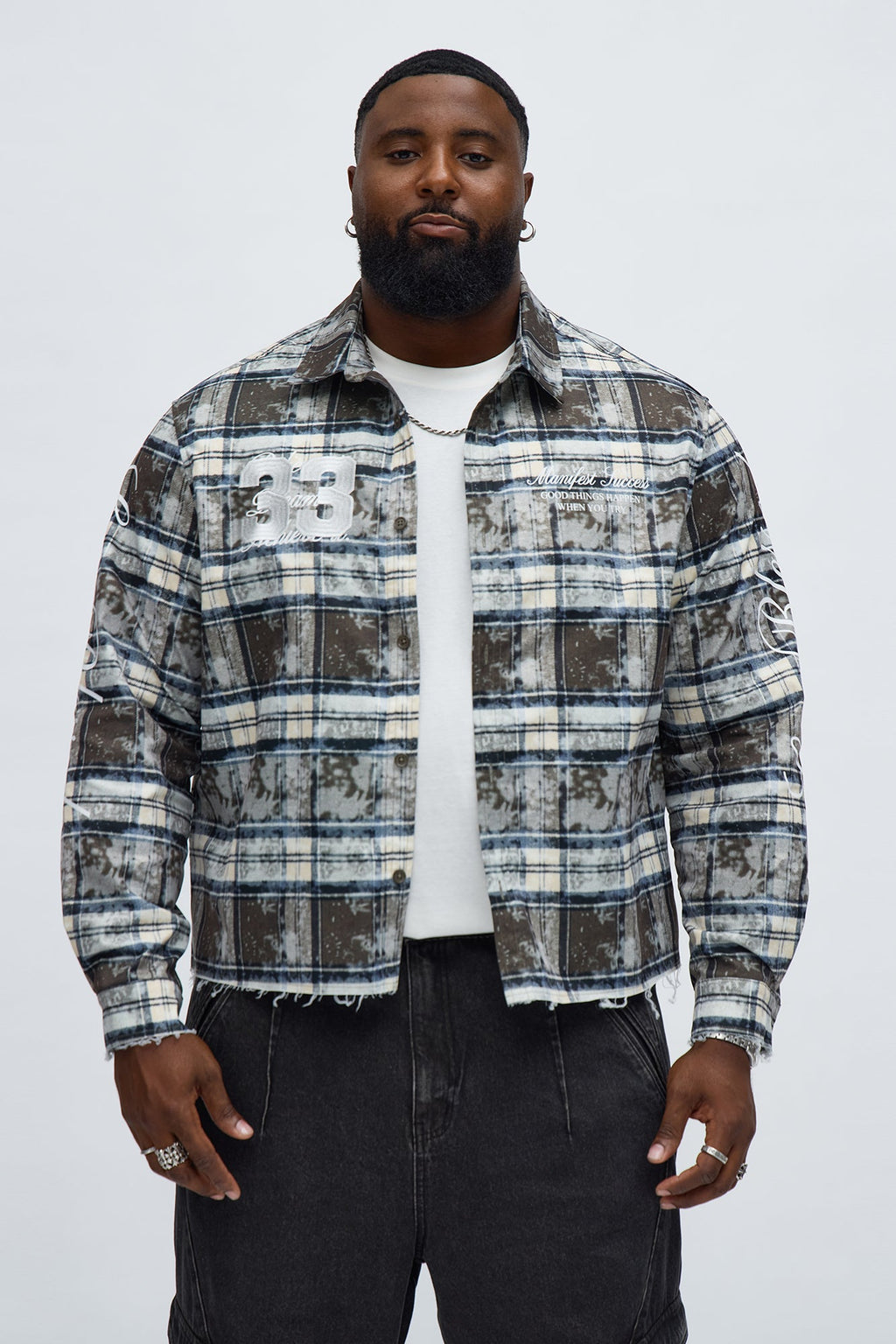 Cropped Manifest Button Up Shirt - Olive
