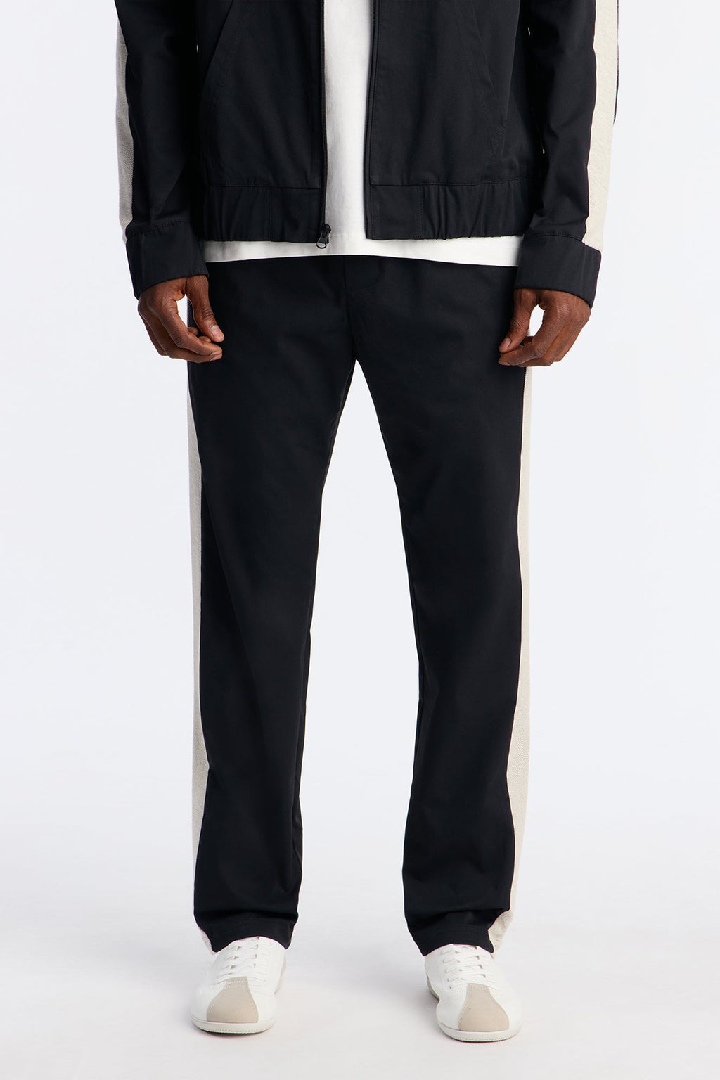 Slim Knit Stripe Pant - Black