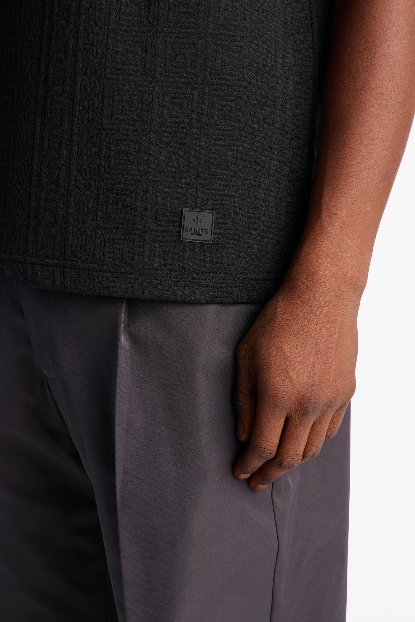 Versailles Grid Polo - Black