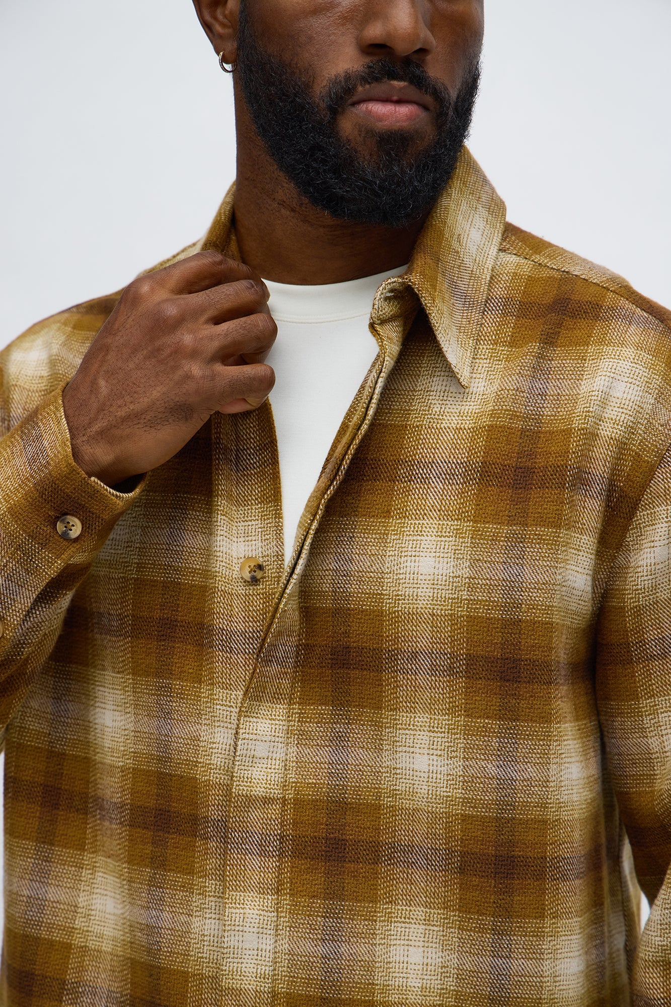 Relaxed Denali Plaid Button Up Shirt - Brown