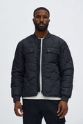Geo Quilted Jacket - Black