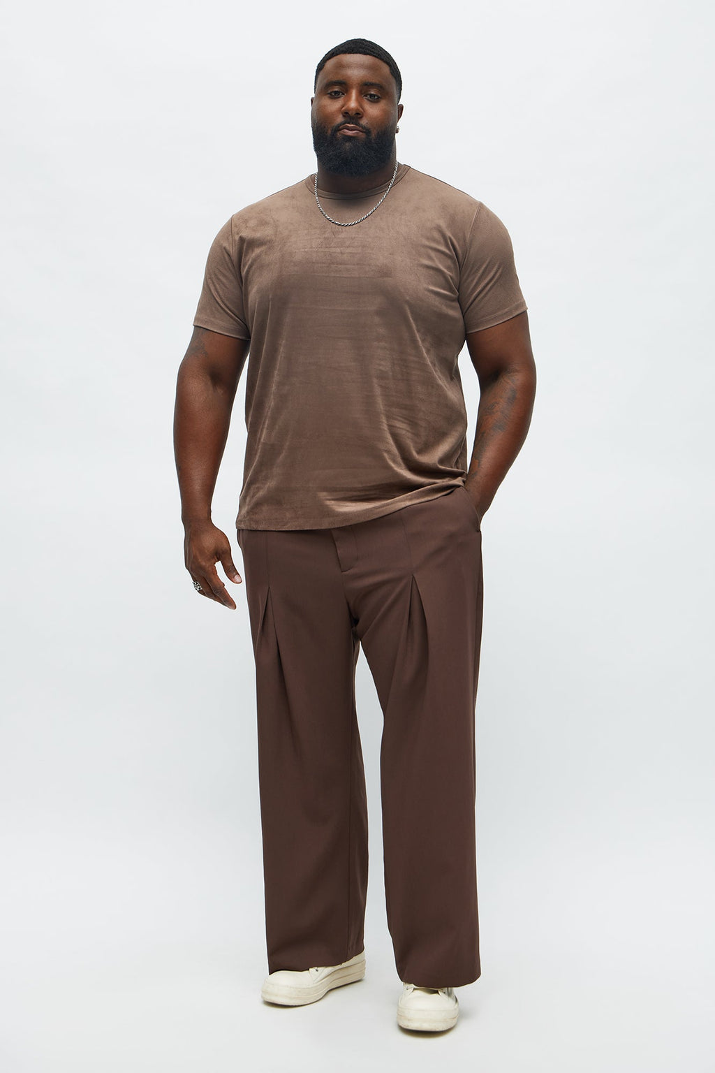 Velour Everyday Crew Tee - Brown
