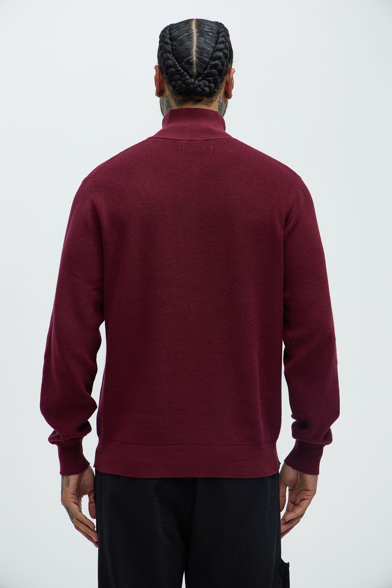 Shawn Quarter Zip Sweater - Red