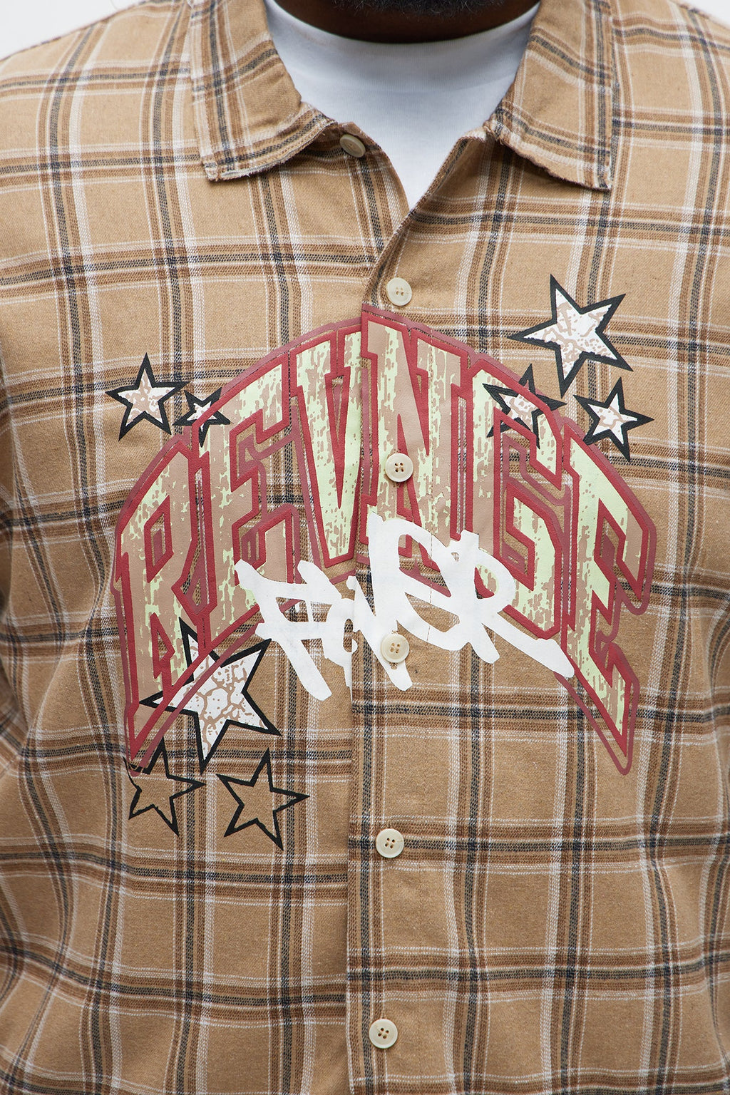 Revenge Woven Flannel - Taupe/combo
