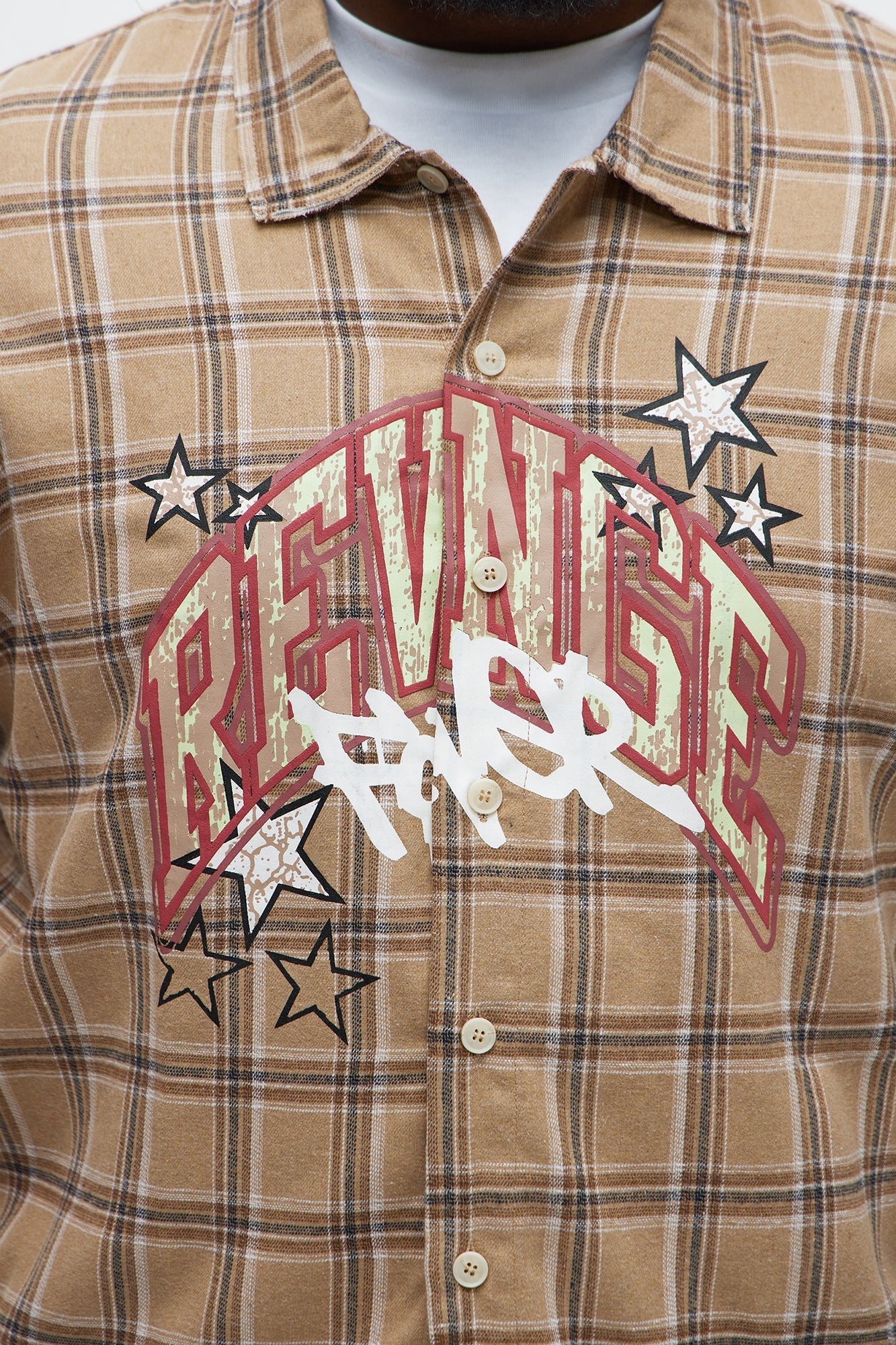 Revenge Woven Flannel - Taupe/combo