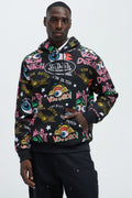 Von Dutch All Over Print Hoodie - Black