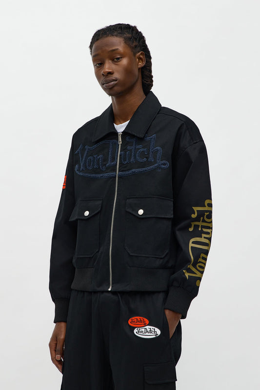 Von Dutch Zip Work Jacket - Black/combo