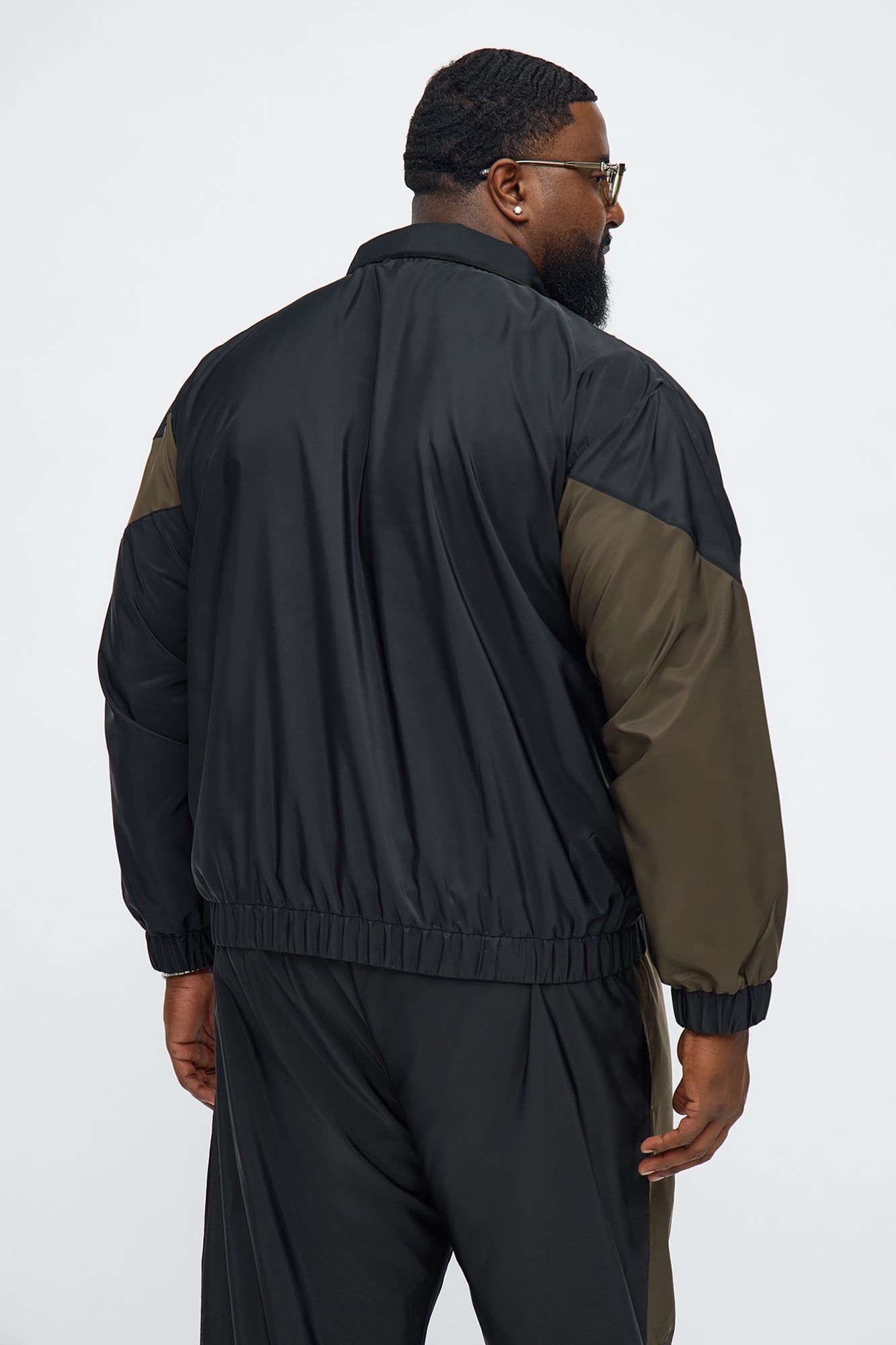 Hang It Up Color Block Windbreaker Jacket - Olive/combo