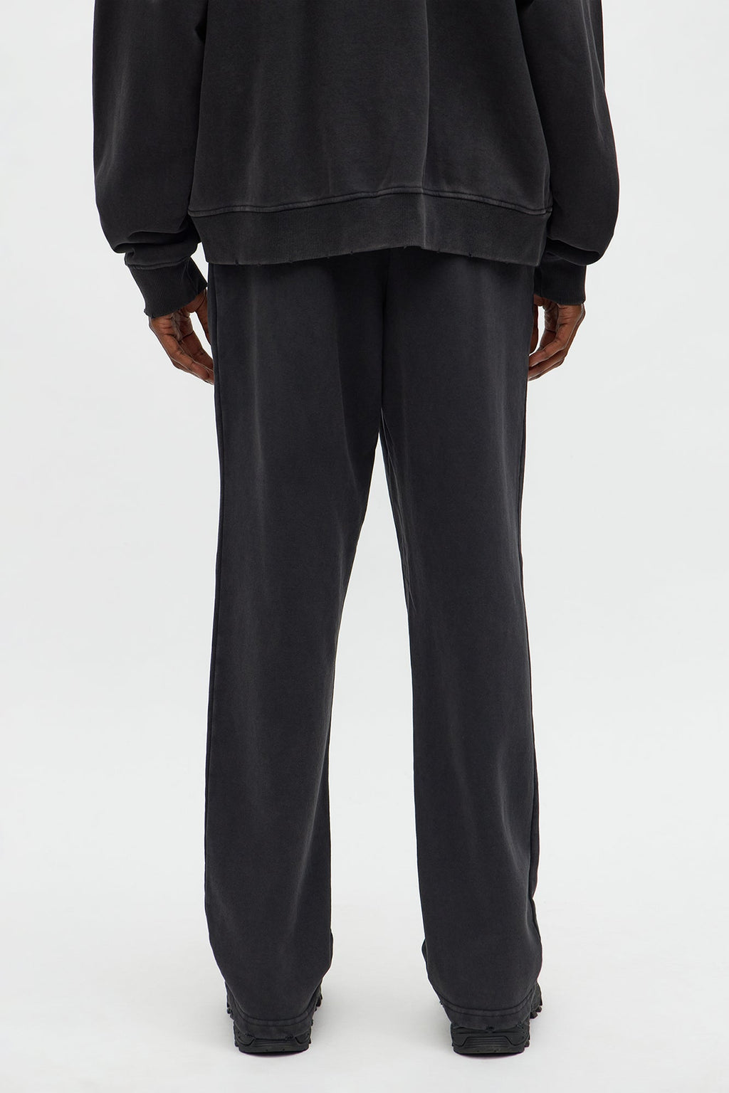 Heavyweight Vintage Washed French Terry Sweatpants - Black Wash